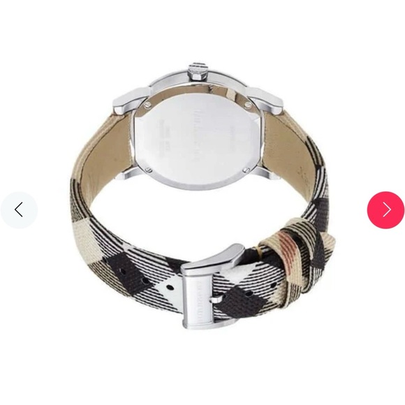 Burberry Pink and Black Checkered Watch with Silver Dial - Picture 9 of 9